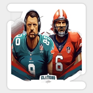 El-clasico match Nfl football Team Dolphin va Team Chief In vector Sticker